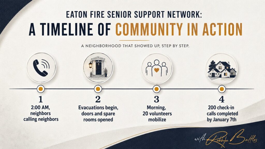 Eaton Fire senior support network overnight response timeline 